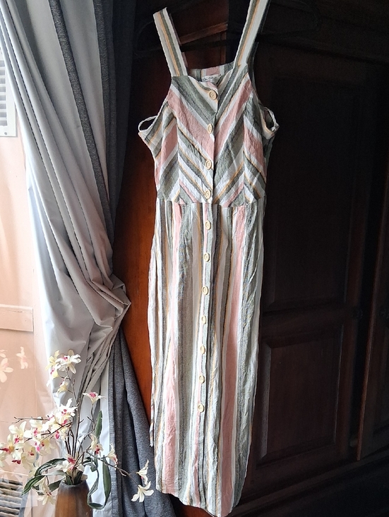 Miss Selfridge Dresses & Skirts - Miss Selfridge Striped Viscos And Linen Midi Dress SriLanka Sz 4